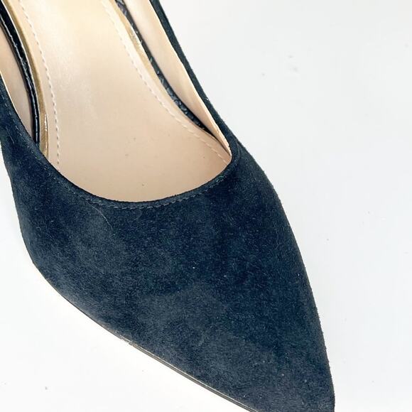 White House Black Market Black Suede Embossed Leather Stiletto Heels Shoes 10 - Picture 11 of 14